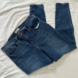 Madewell 9” mid-rise skinny Jean, Sz 31, medium blue wash